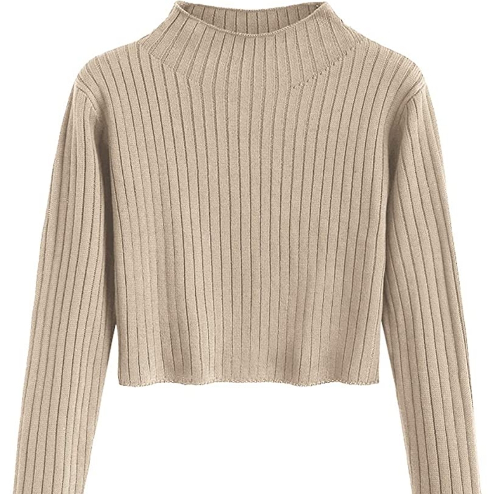 ZAFUL Women's Mock Neck Long Sleeve Ribbed Knit